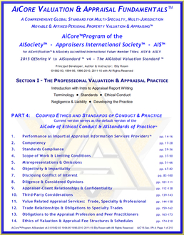 14 AiCore Ethical Principles™: AiCore 210-page Sect.I Pt.4 Ethics ToC - The "AiCode of Ethical Conduct & AIStandards of Practice™" for Required Accord by ALL Licensed & Listed in the AIS "Accredited International Valuer Registry™" [AiV-Registry™]
